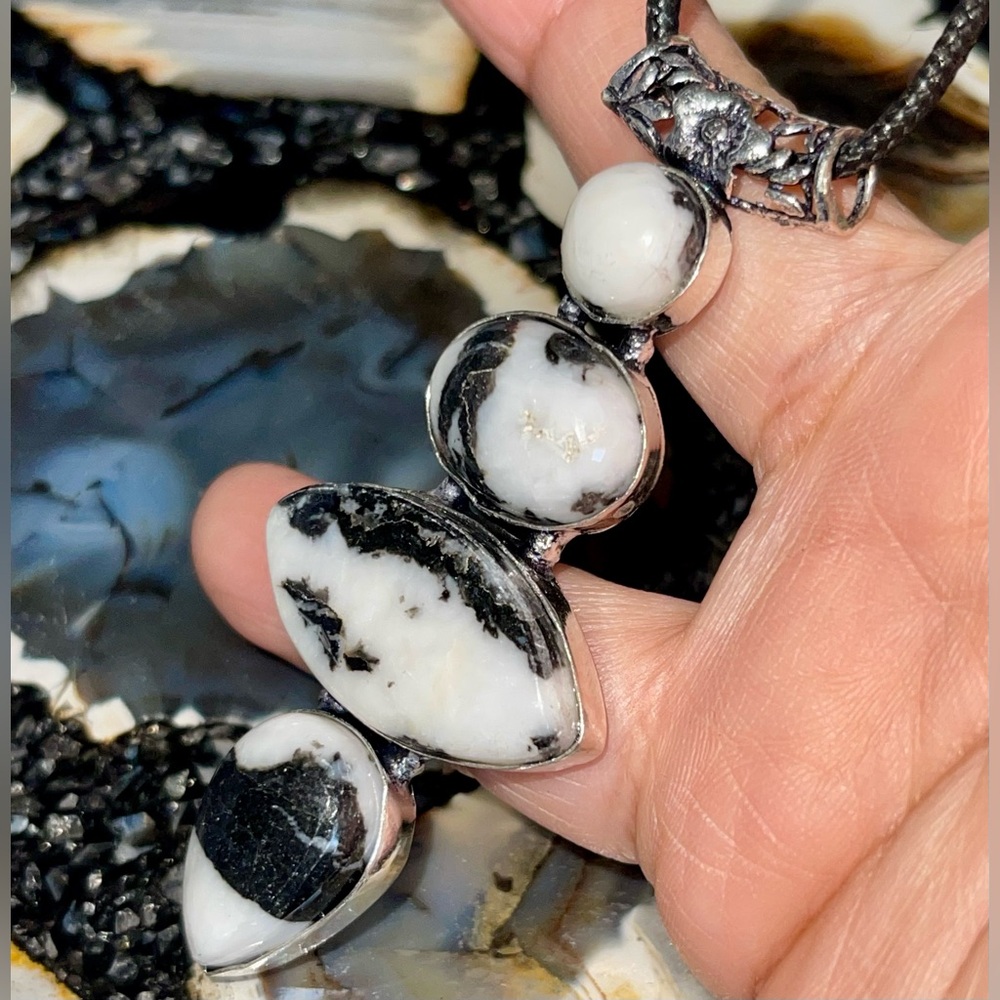 White Buffalo Turquoise Pendant 3” - Picture 15 of 17